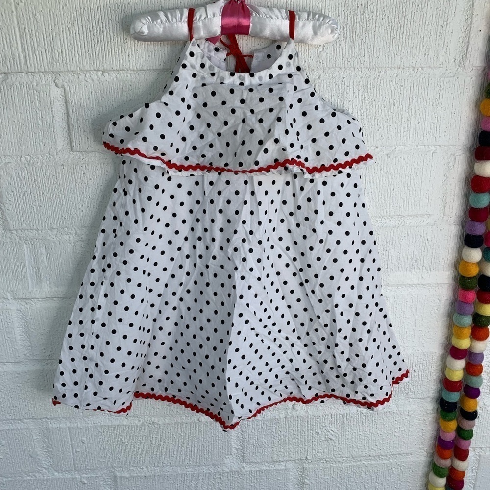 Isaac Mizrahi Polka Dot Ruffle Tiered Dress sz 4